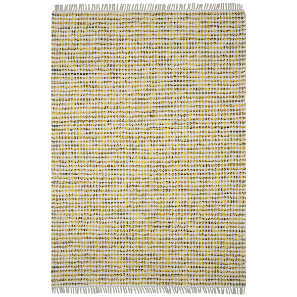 Dakota Fields Amee Handmade Flatweave Cotton Yellow Rug & Reviews Wayfair